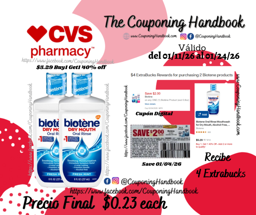 Biotene Oral Rinse Mouthwash for Dry Mouth, Alcohol-Free, Fresh Mint, 8 Ounces por $0.23