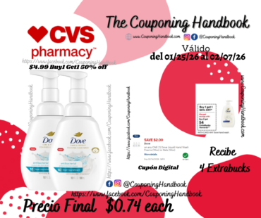 Dove Care & Protect Antibacterial Hand Wash, 12 oz por $0.74