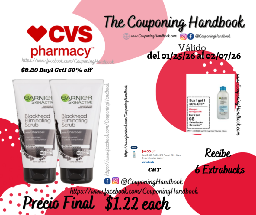 Garnier SkinActive Charcoal Blackhead Acne Treatment Scrub, 5 OZ por $1.22