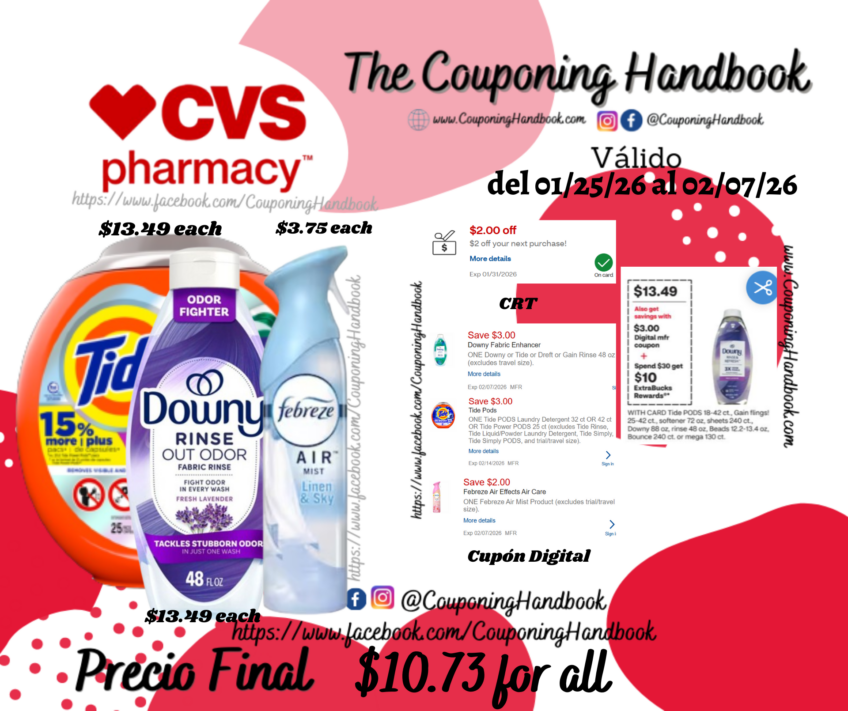 03 Productos de Household por $10.73