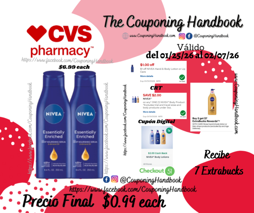 NIVEA Essentially Enriched Body Lotion, 8.4 OZ por $0.99