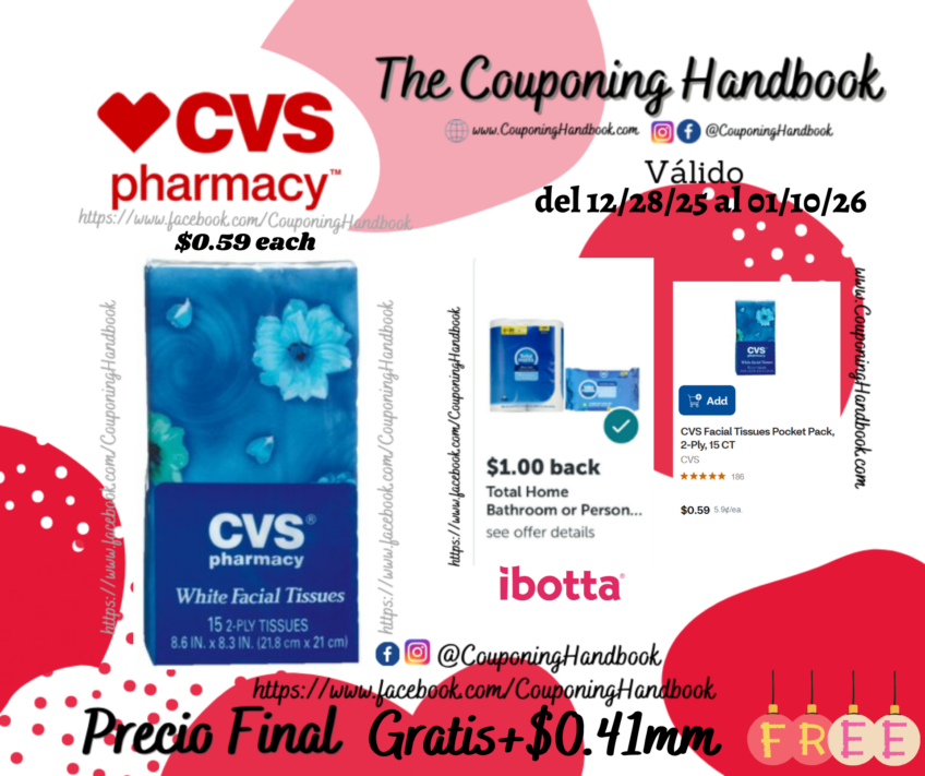 CVS Facial Tissues Pocket Pack, 2-Ply, 15 CT Gratis