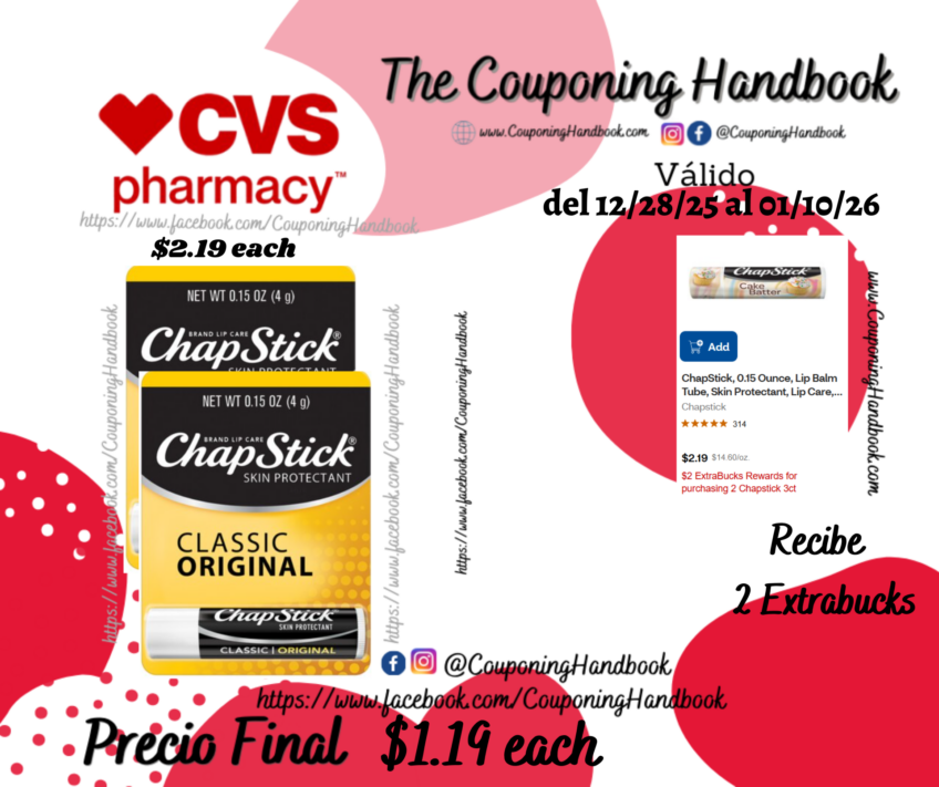 Chapstick Classic Original Skin Protectant Lip Balm, 1 Count por $1.19