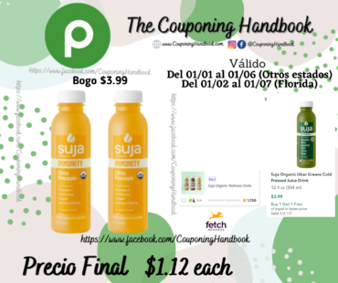 Suja Organic Immunity Citrus Pineapple Cold Pressed Juice Drink por $1.12