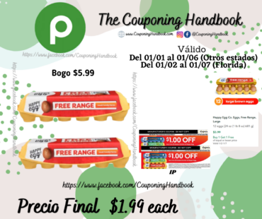 Happy Egg Co. Eggs, Free Range, Large 12 eggs por $1.99