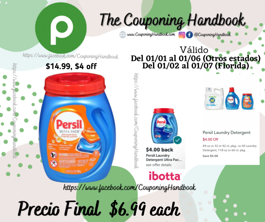 Persil Ultra Pacs Advanced Clean Detergent por $6.99
