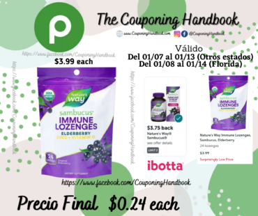 Nature’s Way Immune Lozenges, Sambucus, Elderberry 24 lozenges por $0.24