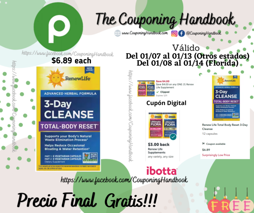 Renew Life Total Body Reset 3-Day Cleanse 12 capsules Gratis