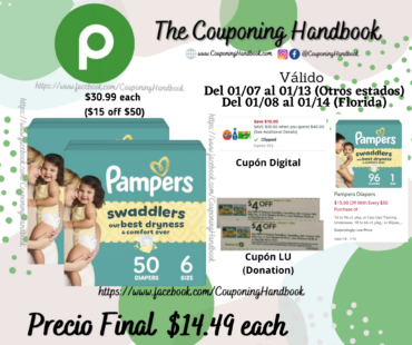 Pampers Swaddlers Diapers, Size 6, 50 Count por $14.49