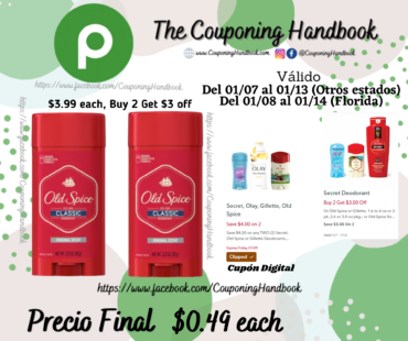 Old Spice Classic Original Scent Deodorant for Men, 3.25 oz por $0.49