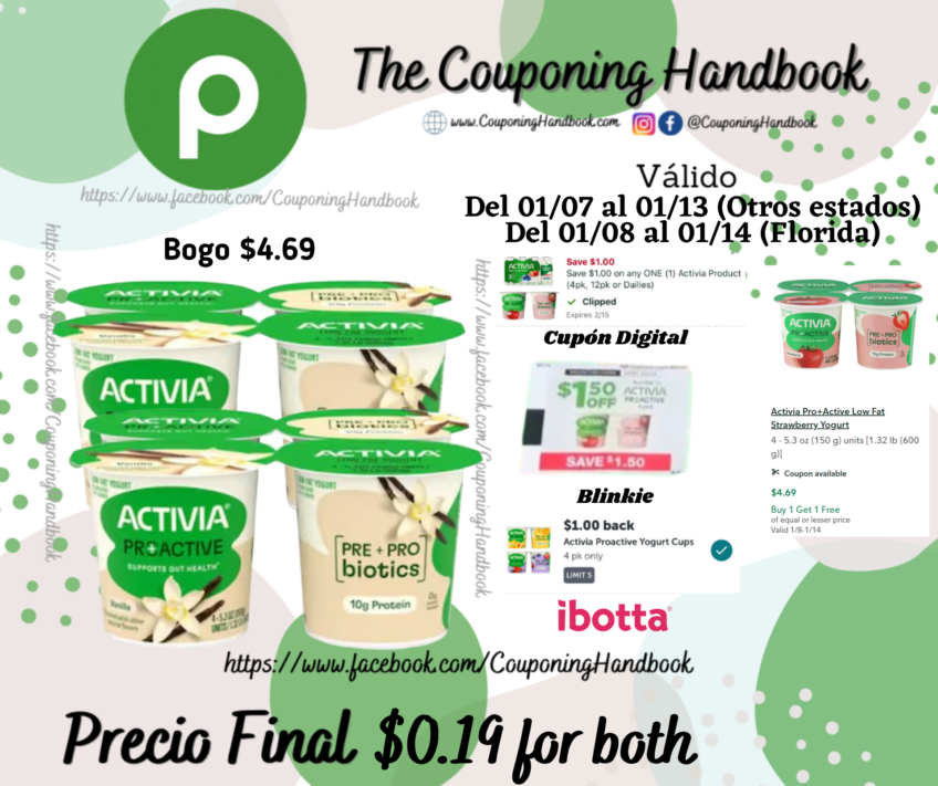 02 Activia Proactive Low Fat Vanilla Yogurt 4 por $0.19