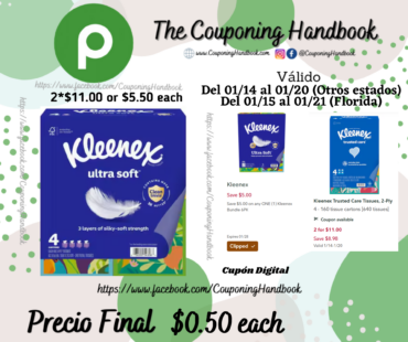 Kleenex Ultra Soft 3-Ply Tissues por $0.50