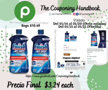 Finish Jet Dry Rinse Aid, Dishwasher Drying Agent, Rinse Aid, 16 oz por $3.24