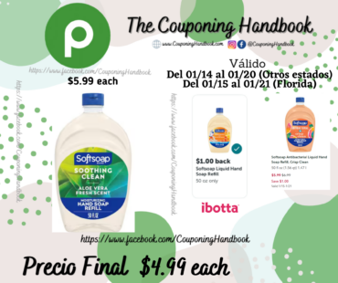 Softsoap Liquid Hand Soap Refill, Soothing Clean, Aloe Vera Fresh Scent por $4.99