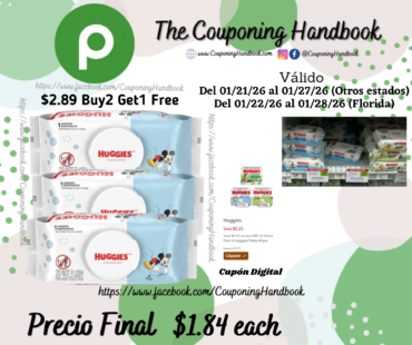 Huggies Simply Clean Wipes, Fresh Scent 64 wipes por $1.84