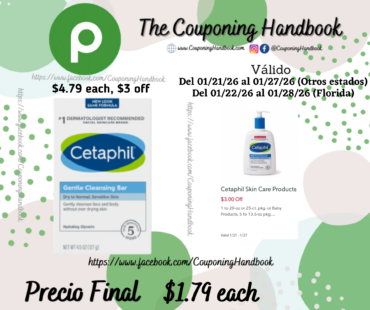 Cetaphil Gentle Cleansing Bar por $1.79