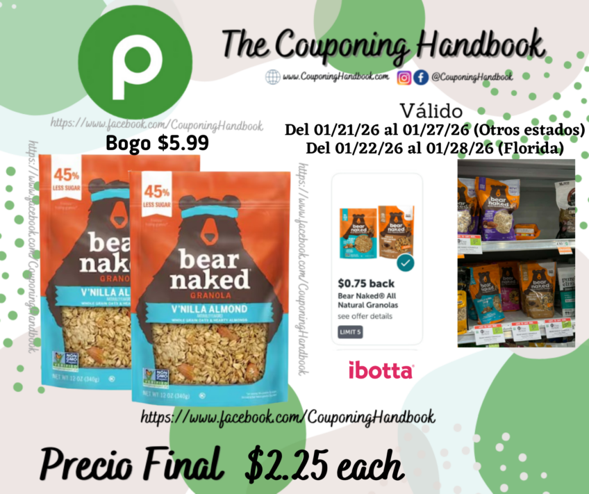 Bear Naked Granola, V’nilla Almond por $2.25