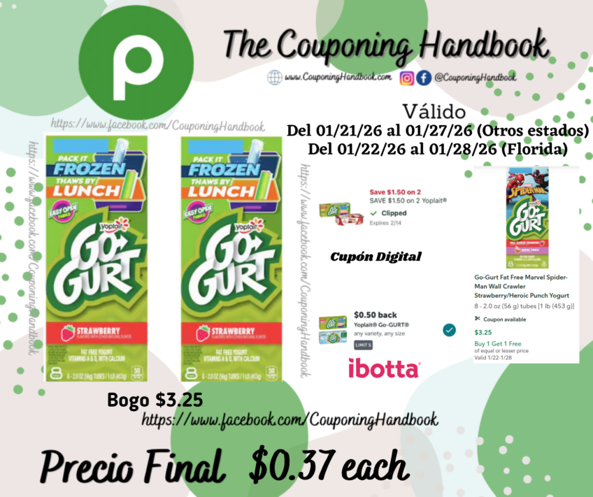 Go-Gurt Yogurt, Fat Free Strawberry por $0.37