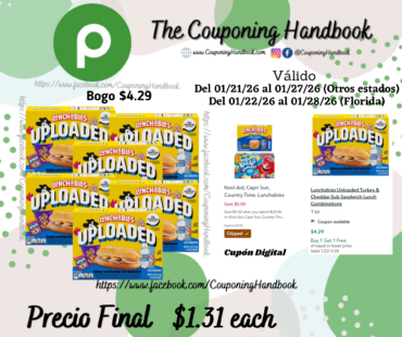 Lunchables Uploaded Turkey & Cheddar Sub Sandwich Lunch Combinations por $1.31