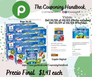 Capri Sun Roarin’ Waters Fruit Punch Wave Naturally Flavored Water Beverage por $1.41