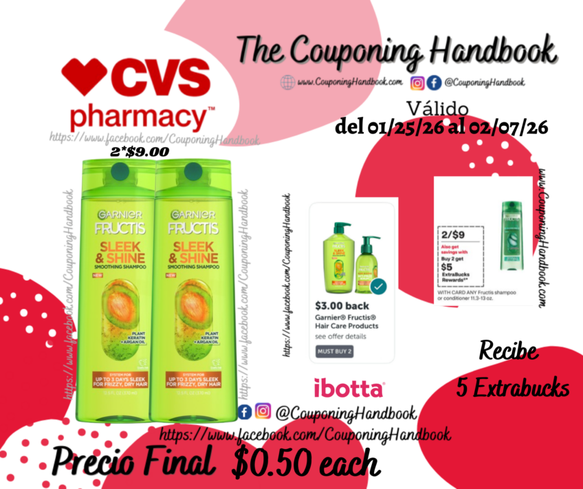 Garnier Fructis shampoo or conditioner por $0.50