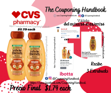 Garnier Whole Blends shampoo or conditioner por $1.79