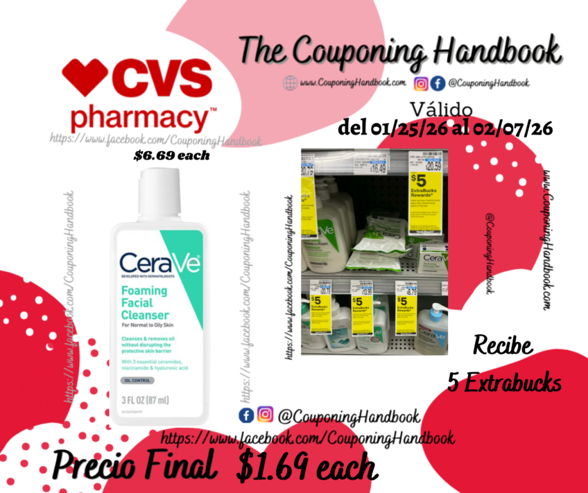 CeraVe Travel Size Foaming Facial Cleanser, Face Wash for Oil Control por $1.69