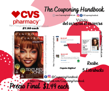Clairol Textures & Tones Permanent Hair Dye por $1.49