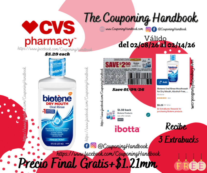 Biotene Oral Rinse Mouthwash for Dry Mouth, Alcohol-Free, Fresh Mint, 8 OZ Gratis