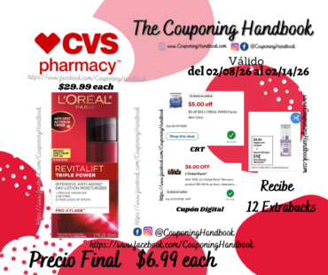 L’Oreal Paris RevitaLift Triple Power Lotion Moisturizer SPF 20, 1.7 OZ por $6.99