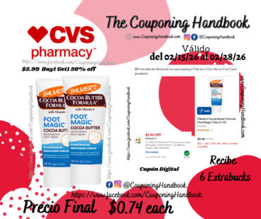 Palmer’s Cocoa Butter Formula Foot Magic Tube, 2.1 OZ por $0.74