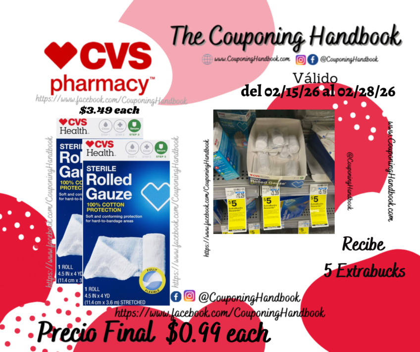 CVS Sterile Latex-Free Rolled Gauze, 4.5in x 3yd por $0.99
