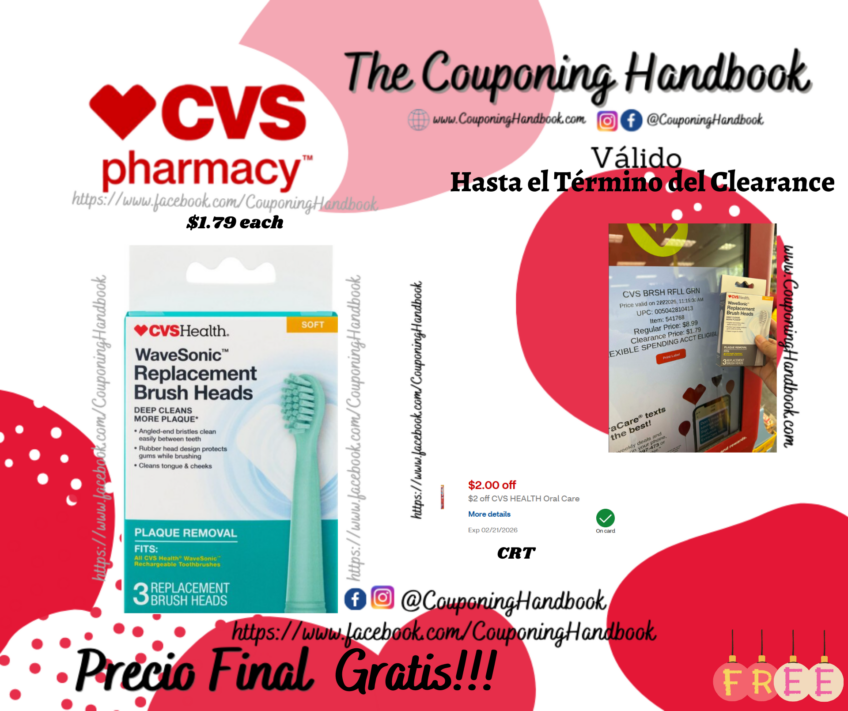 CVS Wave Sonic Rechargeable Brush Head Refill 3 CT Gratis