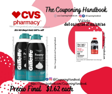 Gillette Foamy Sensitive Shave Foam, 11 OZ por $1.62