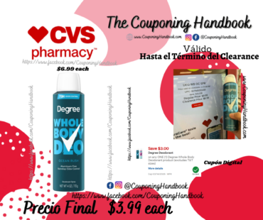 Degree Whole Body Deodorant Spray, Ocean Rush, 4 OZ por $3.99