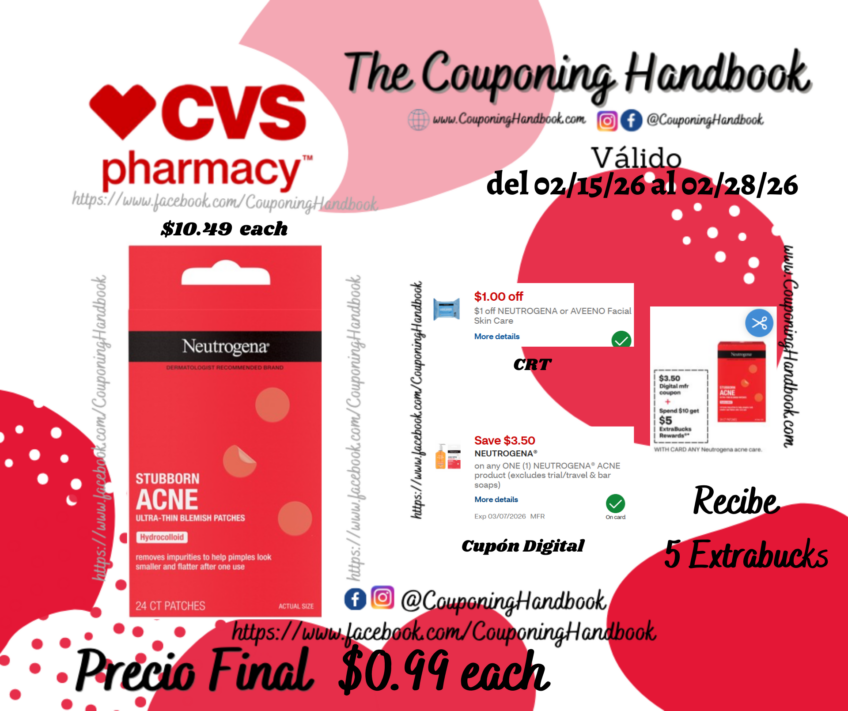 Neutrogena Stubborn Acne Hydrocolloid Blemish Patches por $0.99