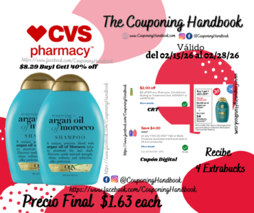 OGX Renewing Argan Oil of Morocco Shampoo, 13 OZ por $1.63