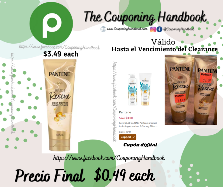 Pantene Pro-V Miracle Rescue Deep Repair Conditioner, 8.0 FL OZ por $0.49