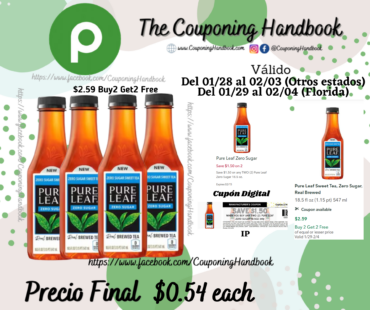 Pure Leaf Sweet Tea, Zero Sugar, Real Brewed por $0.54