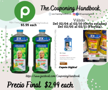Mr. Clean All Purpose Cleaner por $2.99