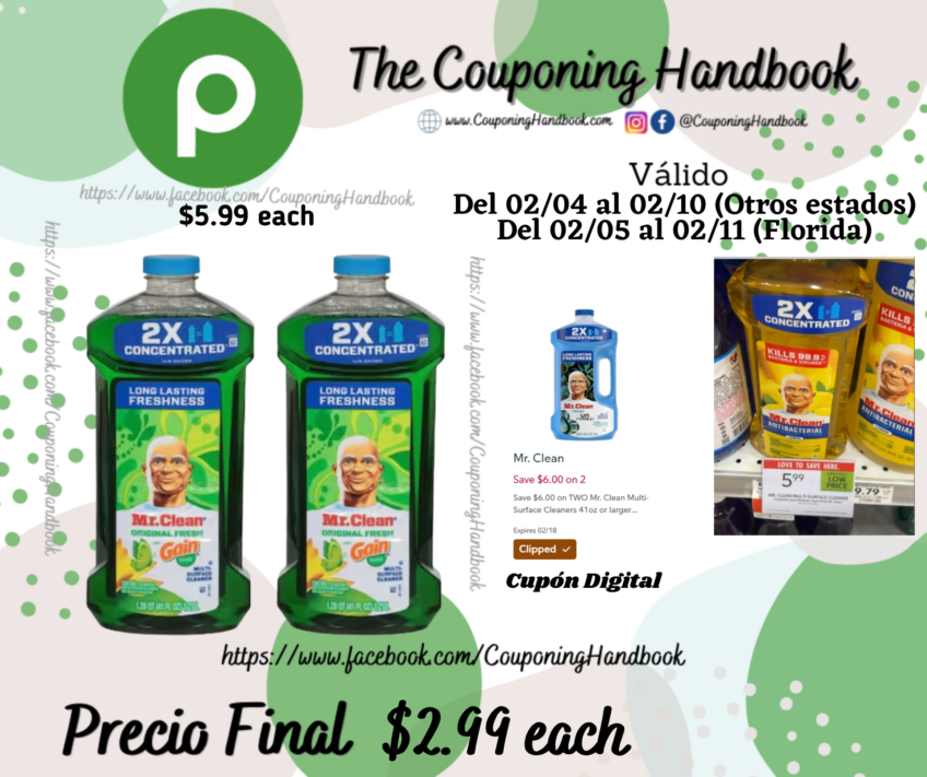 Mr. Clean All Purpose Cleaner por $2.99