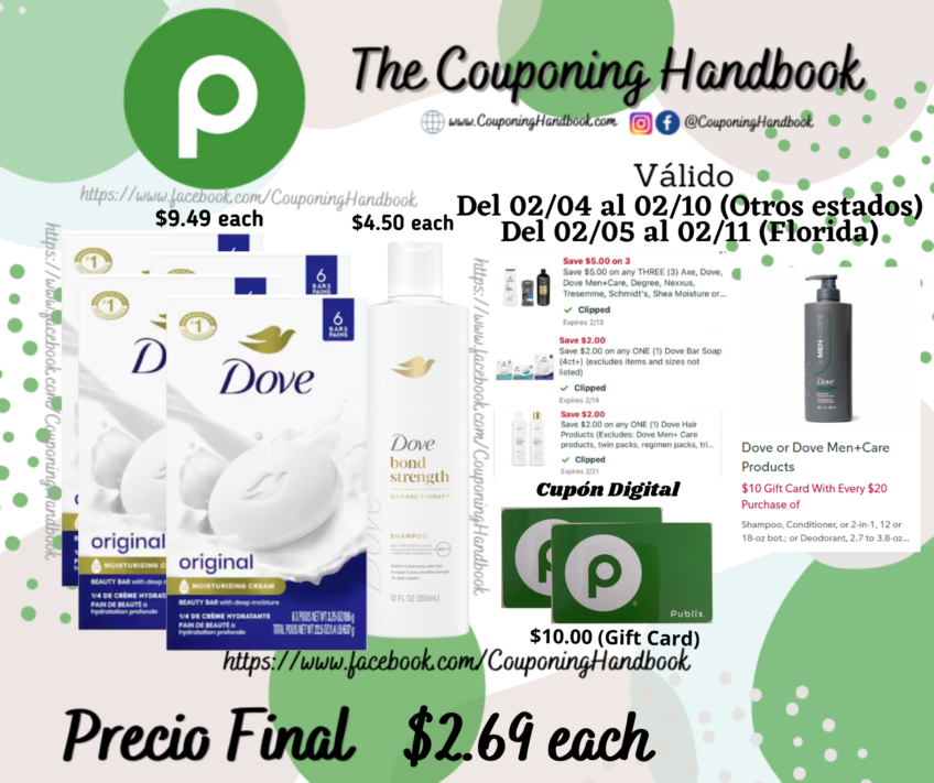 Productos Dove por $2.69