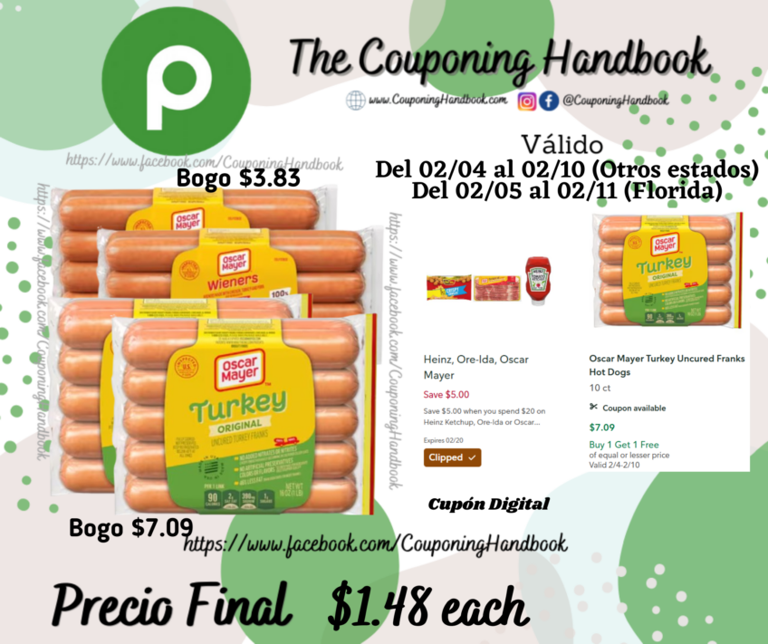 Oscar Mayer Hot Dogs por $1.48