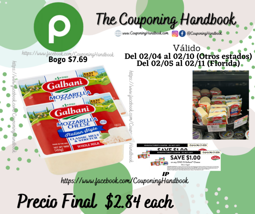 Galbani Cheese, Mozzarella, Whole Milk, Italian Style 16 oz  por $2.84