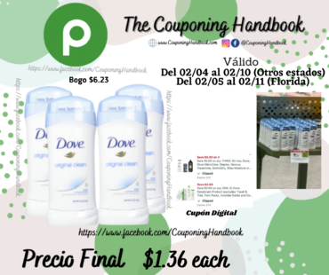 Dove Invisible Solid Antiperspirant Deodorant Stick por $1.36