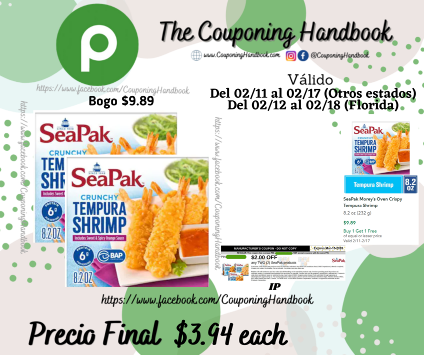 SeaPak Morey’s Oven Crispy Tempura Shrimp por $3.94