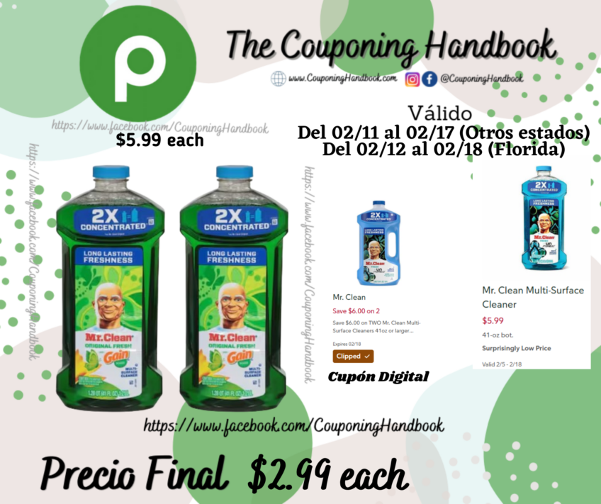 Mr. Clean All Purpose Cleaner por $2.99