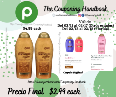 Ogx Scrub & Wash, Smoothing + Coconut Coffee por $2.99