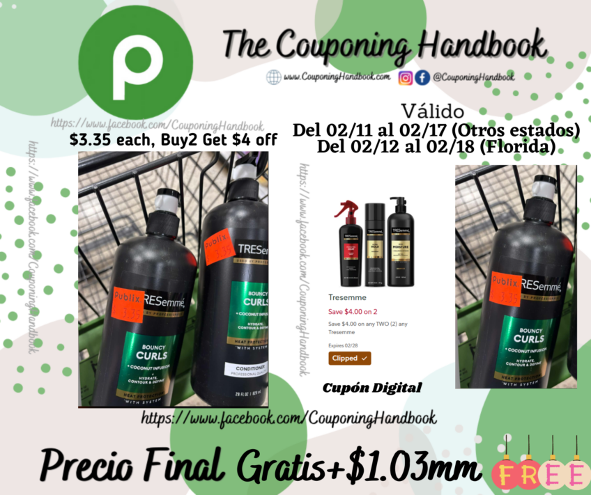 02 TRESemmé Shampoo/conditioner Gratis