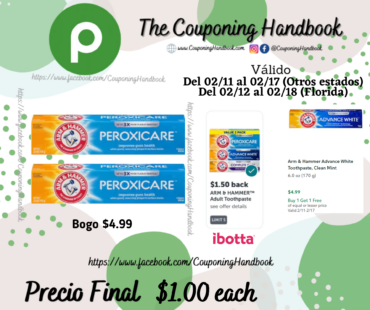 Arm & Hammer Peroxicare Toothpaste por $1.00